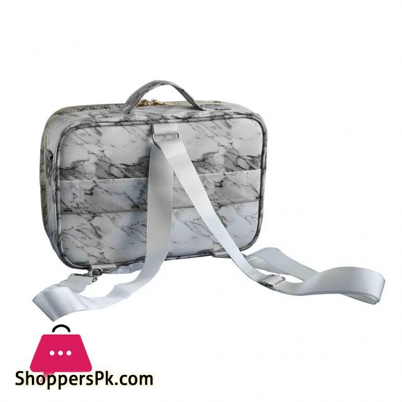 Professional Portable Marble Design Makeup Cosmetics Travel Makeup Artist Storage Bag With Compartment for Cosmetics Makeup Brushes Toiletry Travel Bag Organizer