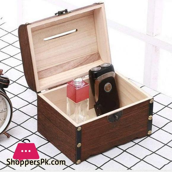 Wooden Money Banks Safe Money Box Savings Coin Money Storage Case Home Decor for Adults and Kids Gifts 1Pc