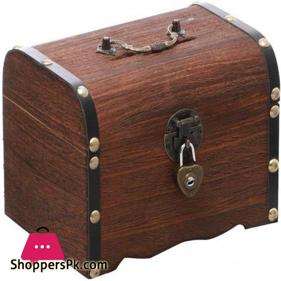 Wooden Money Banks Safe Money Box Savings Coin Money Storage Case Home Decor for Adults and Kids Gifts 1Pc