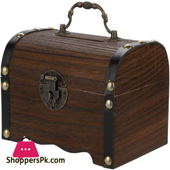 Wooden Money Banks Safe Money Box Savings Coin Money Storage Case Home Decor for Adults and Kids Gifts 1Pc