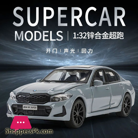 Alloy car with LED Light 1:32 BMW 320i Childrens Car Toy with Sound and Light