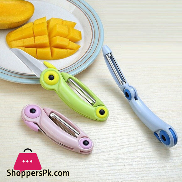 Cartoon Fruit Peeling Knife Stainless Steel Peeler Peeling Apples Kitchen Vegetable Fruit Sharp Multi-function 2 In 1 Knife