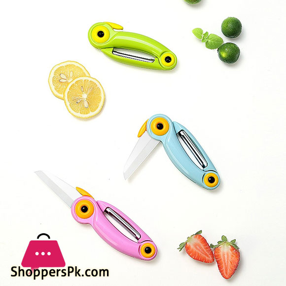 Cartoon Fruit Peeling Knife Stainless Steel Peeler Peeling Apples Kitchen Vegetable Fruit Sharp Multi-function 2 In 1 Knife
