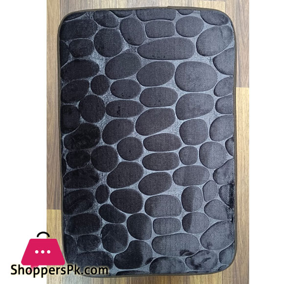 Cobblestone Embossed Bathroom Bath Mat, Coral Fleece Non-slip Carpet In Bathtub Floor Rug For Shower Room Doormat Memory Foam Pad 40 x 60cm