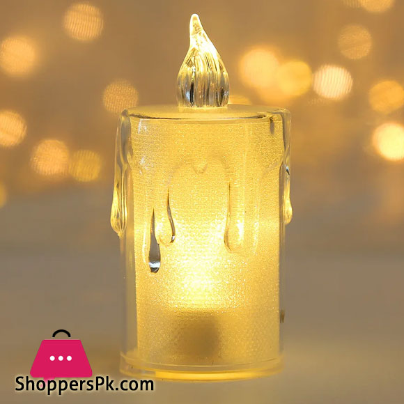 Flameless Led Candles Light Plastic Pillar Flickering Candle Night Light For Home Set of 3