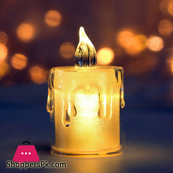 Flameless Led Candles Light Plastic Pillar Flickering Candle Night Light For Home Set of 3