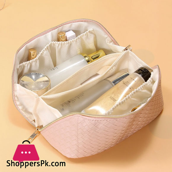PU Leather Handbag for Women Makeup Pouch Waterproof Multifunctional Bath Kit