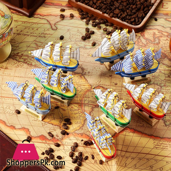 Sailing Ship Model Decor Wooden Miniature Sailing Boat Handmade Vintage Nautical Sail Ship for Tabletop