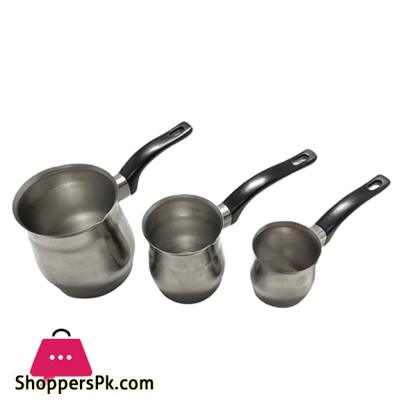 18-10 Stainless Steel Turkish Coffee Pot 3 Pc of Set