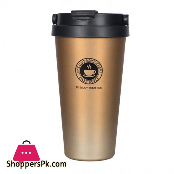 500ML Insulated Mug Cup Pattern Leak-proof Stainless Steel Vacuum Coffee Cup for Travel