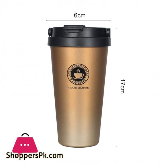 500ML Insulated Mug Cup Pattern Leak-proof Stainless Steel Vacuum Coffee Cup for Travel