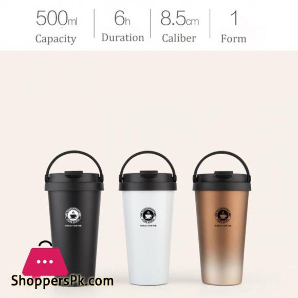 500ML Insulated Mug Cup Pattern Leak-proof Stainless Steel Vacuum Coffee Cup for Travel