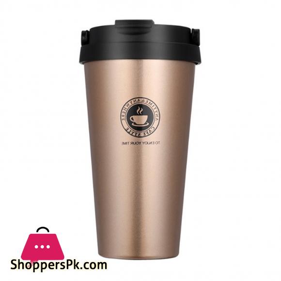 500ML Insulated Mug Cup Pattern Leak-proof Stainless Steel Vacuum Coffee Cup for Travel