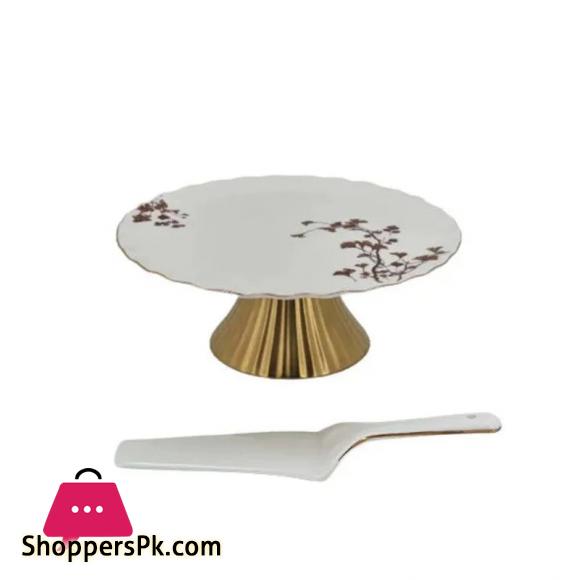 ANGELA Floral Cake Dish With Lifter 10.5 Inch BRD329