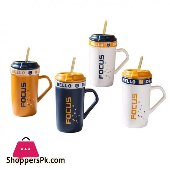 Ceramic Airtight Mug with Glass Straw MG-211