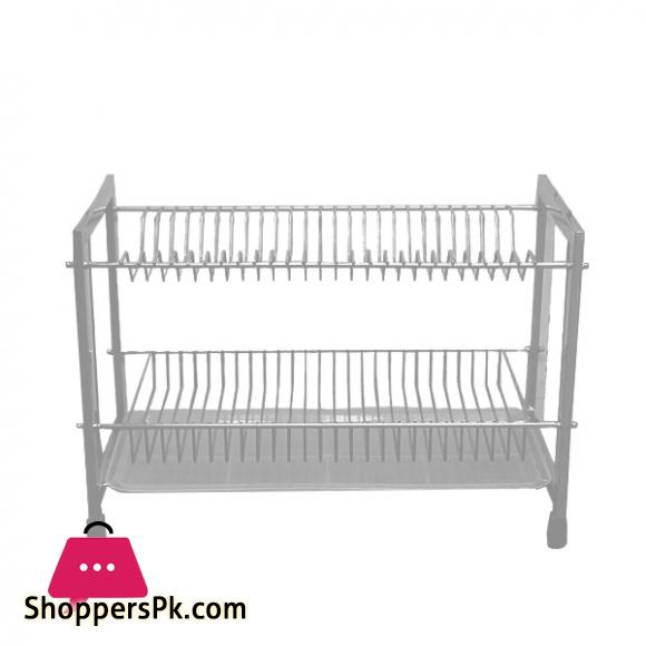 Elegant 2 Layer Plate Rack Grey Metallic ESS9918