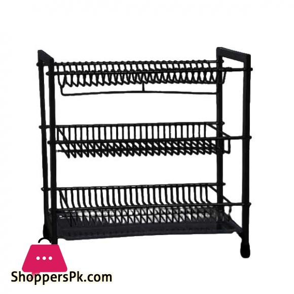 Elegant 3 Layer Plate Rack Black Mate ESS9912