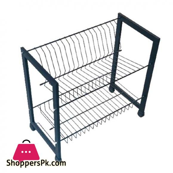 Elegant V Shape 2 Layer Plate Rack Black ESS9909