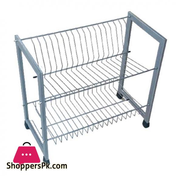 Elegant V Shape 2 Layer Plate Rack Gray ESS9910