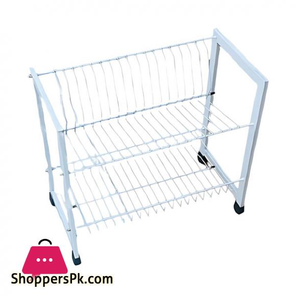 Elegant V Shape 2 Layer Plate Rack White - ESS9908