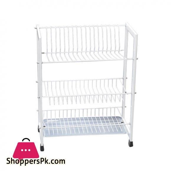 Elegant V Shape 3 Layer Plate Rack White - ESS9904
