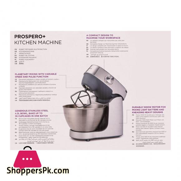 Kenwood Prospero+ Kitchen Machine Mixer, 4.3L, Silver, KHC-29.AO