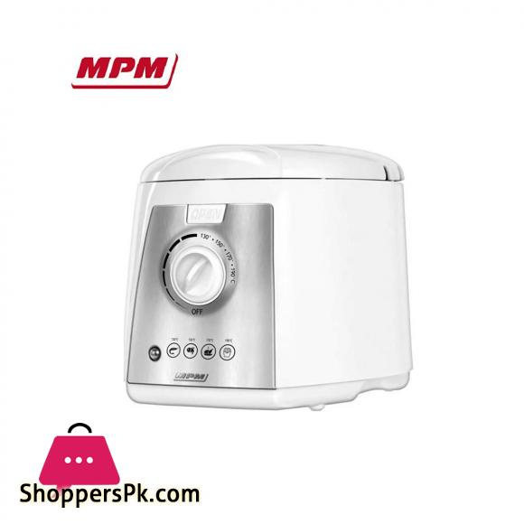 MPM Poland MFR-07 Compact Electric Deep Fryer 1.5 Litre Washable Non-Stick Bowl Regulator up to 190°C, BPA, 1100W, 1200, 1.5 Litres, Multicolour