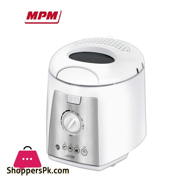 MPM Poland MFR-07 Compact Electric Deep Fryer 1.5 Litre Washable Non-Stick Bowl Regulator up to 190°C, BPA, 1100W, 1200, 1.5 Litres, Multicolour