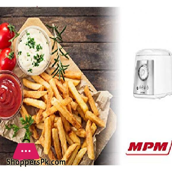 MPM Poland MFR-07 Compact Electric Deep Fryer 1.5 Litre Washable Non-Stick Bowl Regulator up to 190°C, BPA, 1100W, 1200, 1.5 Litres, Multicolour