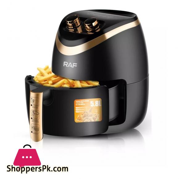 New RAF 5.8L Analog Air Fryer | R.5232 | 1500W | Multicolour