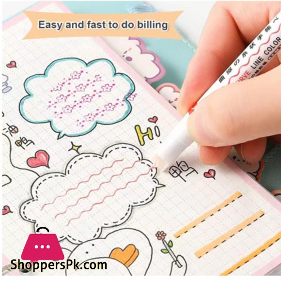 Pack of 6 Linear Roller Color Highlighter Pen Set For Kids And Adults, Best Highlighter Pens For Study, Book, Drawing Art# M247-RH-6Pcs-0002
