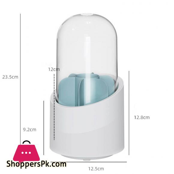 Simple Rotating Makeup Brush Holder 6 Grids Desk Organizer Multipurpose Vanity Storage Box for Mascara Scissors Pen Pot Bathroom Decor