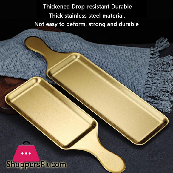 Stainless Steel Gold Plated Serving Platter 33cm