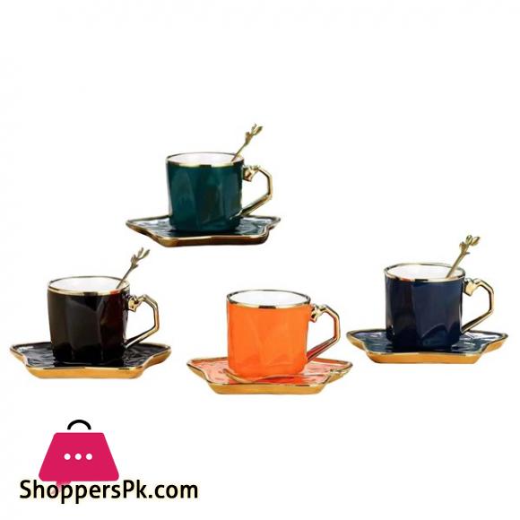 Streamlined Coffee Cup and Saucer with Spoon MG-206