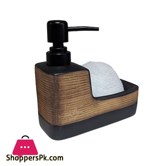 Ceramic Soap Dispenser for Liquid Soap and Holder with Sponge