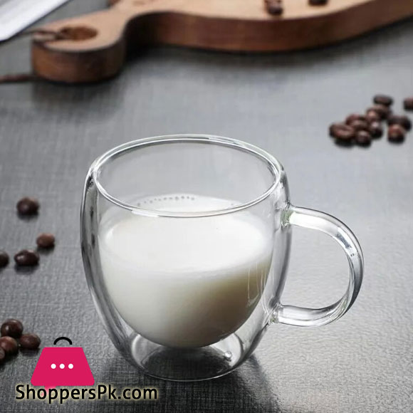 Double Wall Glass Mug Heat Resistant High Borosilicate Glass Cup Juice Coffee Water Cups Transparent Cup 250ML