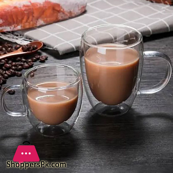 Double Wall Glass Mug Heat Resistant High Borosilicate Glass Cup Juice Coffee Water Cups Transparent Cup 250ML