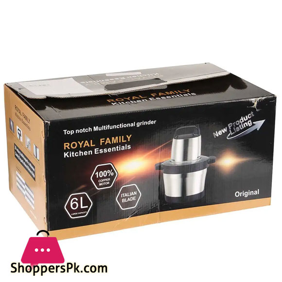 Electric Meat Grinder 1800w 6liter Stainless Steel Chopper 2 Speeds 4 Blades Automatic Food Mixer