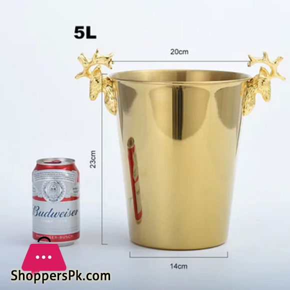 Elegant Deer Head Ice Wine Bucket Wine Champagne Barrel Bar Banquet - 5Liter