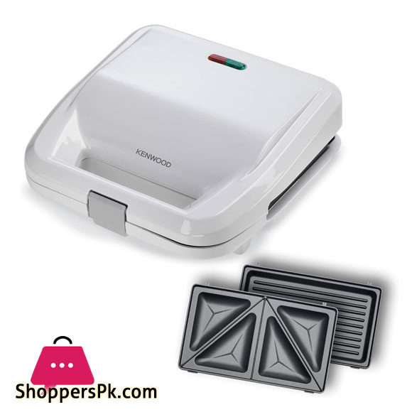 KENWOOD 2-in-1 Sandwich Maker & Grill with 2 Sets of Non Stick Multifunctional Plates for Grilling and Toasted Sandwiches SMP02