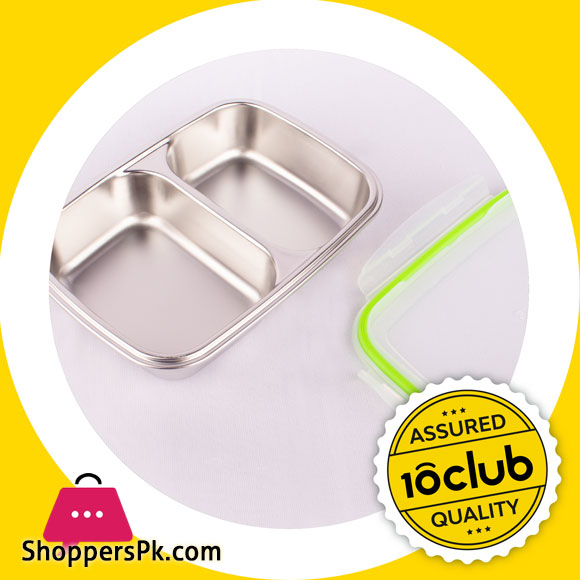 Stainless Steel Lunch Box 2 Compartment Sealed Leak-Proof Lunch Box 650ML