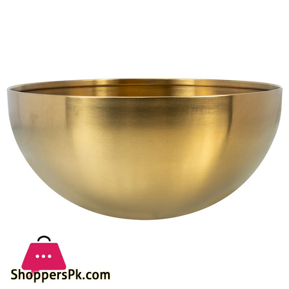 Golden Bowl Stainless Steel Serving Korean Metal Kitchen Container Fruit Noodle Grain Pasta Storage 20CM