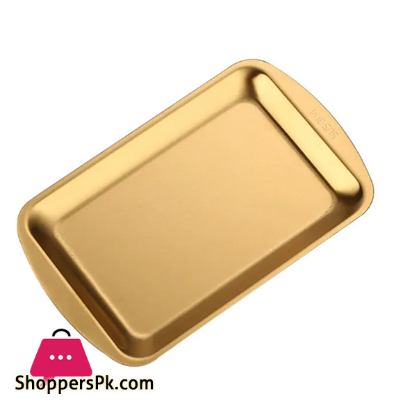 Stainless Trays BBQ Flat Dish Bread Pastry Baking Fruit Vegetable Serving Plate 24 x 11-CM