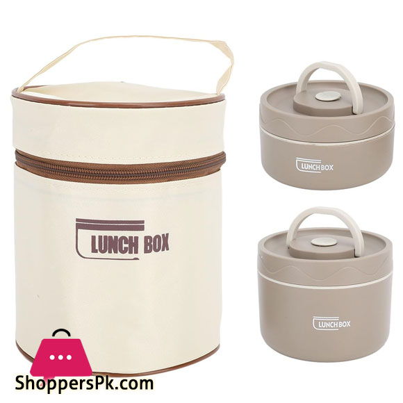 Thermal Lunch Box Safe 304 Stainless Steel Portable Insulated Food Container with Lid for School 2Pcs 1300ML