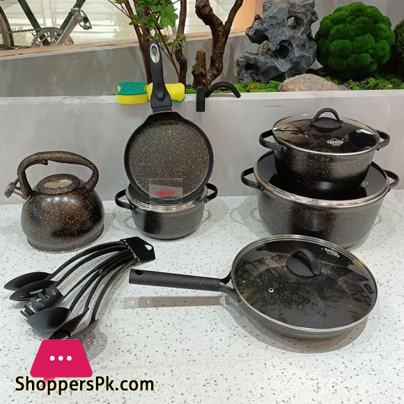 UAKEEN Granite Cookware Set 20 Pieces Cookware Non-Stick Casserole Uaken VK-78