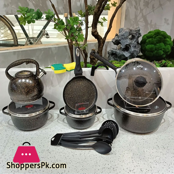 UAKEEN Granite Cookware Set 20 Pieces Cookware Non-Stick Casserole Uaken VK-78