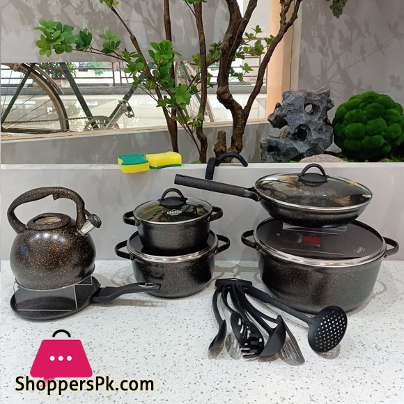 UAKEEN Granite Cookware Set 20 Pieces Cookware Non-Stick Casserole Uaken VK-78