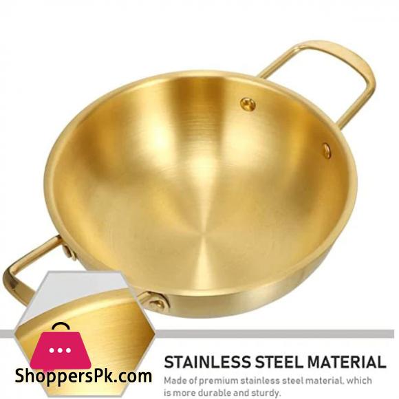 Golden Noodle Pot Korean style Stainless Steel Soup Pot Gas Induction Pot 20 cm
