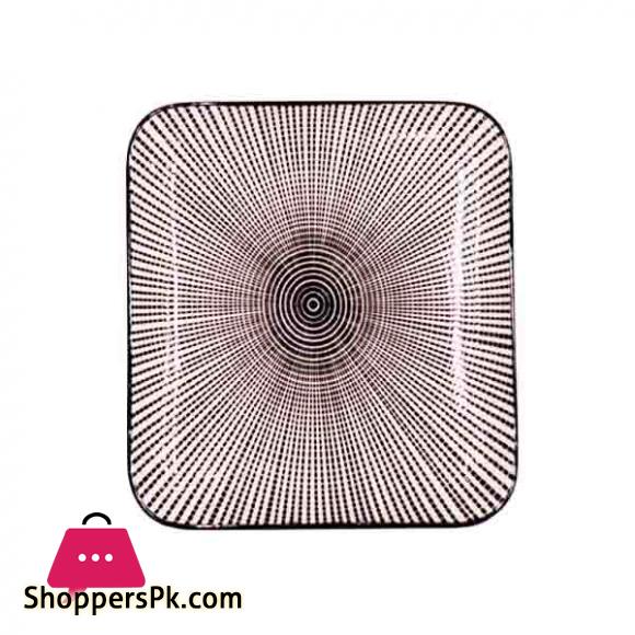 Danny Home Porcelain Dot Line 10 Inch Flat Plate