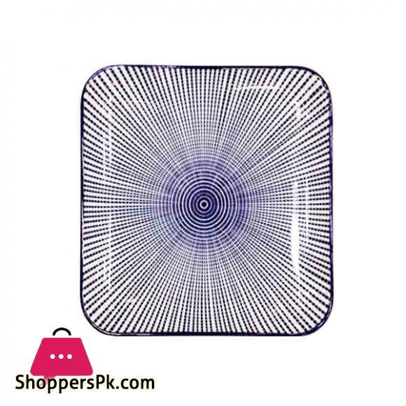 Danny Home Porcelain Blue line 10 Inch Flat Plate